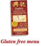 Gluten free menu